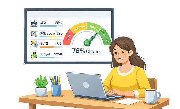 Student checking university chances